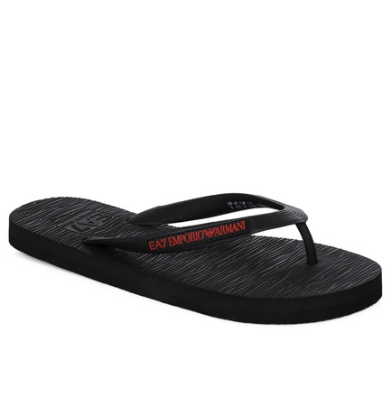 EMPORIO ARMANI EA7 Unisex Herren Damen Flip Flops Zehentrenner Sandals Schwarz