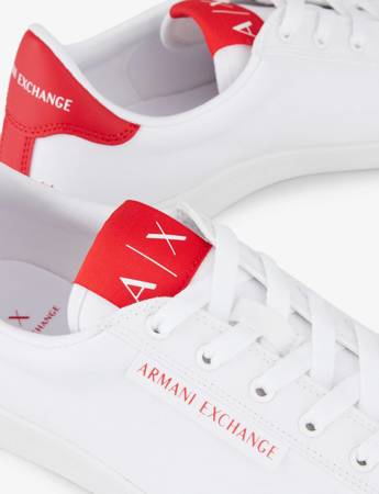 ARMANI EXCHANGE Herren Men Sneaker Schuhe Shoes Weiß Rot