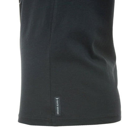 ARMANI JEANS B6H91 Herren Men T-Shirt Kurzarm Logo V-Neck Schwarz Black 