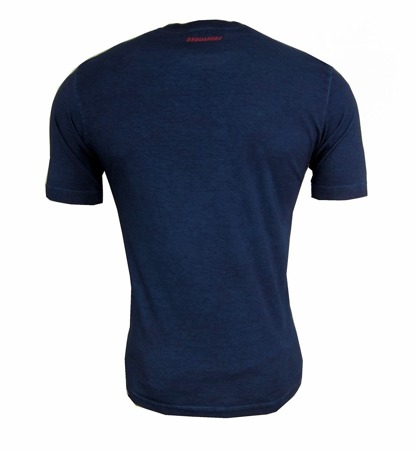 DSQUARED2 S71GD0282 Herren Men T-Shirt Kurzarm Blau Blue Navy Made in Italy