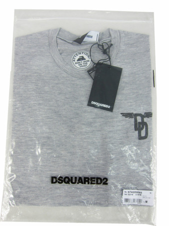 DSQUARED2 S74GD0065 Herren Men T-Shirt Made in Italy Grau Grey Used-Look 