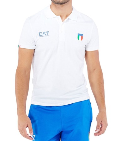 EMPORIO ARMANI EA7 273177 Herren Men Polo T-Shirt Poloshirt Weiß White Italy