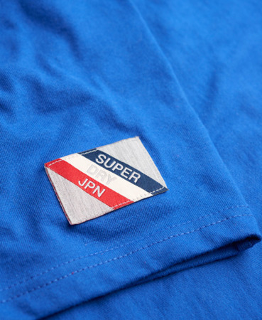 SUPERDRY M10MX036 Herren Men T-Shirt Mazarine Blue Velodrome Tour Blau Logo