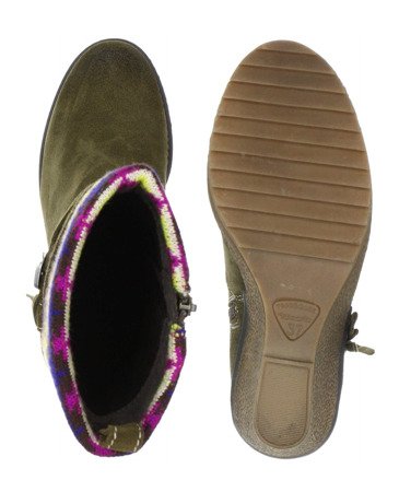 TAMARIS Damen Schuhe Halbstiefel Stiefeletten Keilstiefelette Boots Braun
