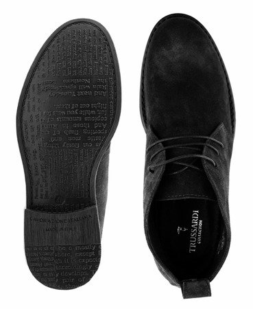 TRUSSARDI Herren Men Schnürstiefelette Boots Stiefel Velours Leder Made in Italy