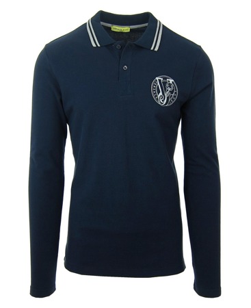 VERSACE JEANS Herren Men Langarmshirt Polo Sweatshirt Longsleeve Dunkelblau Navy