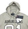 ARMANI JEANS A6M39 Herren Men Kapuzenpullover Hoodie Grey Grau Logo Sweatshirt
