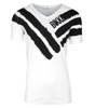 BIKKEMBERGS C724SE2MB044 Herren Men T-Shirt Weiß White Streifen Aufdruck V-Neck