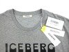 ICEBERG Herren Men T-Shirt Kurzarm Grau Grey Logo Print