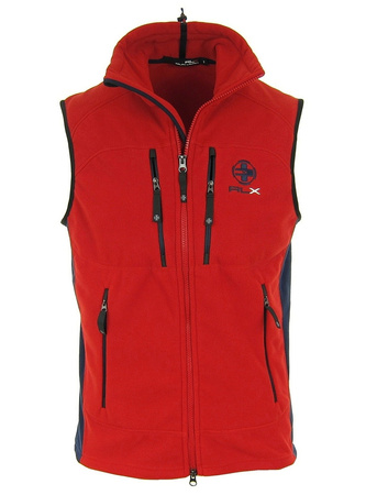 RALPH LAUREN RLX Herren Men Weste Vest Bodywarmer Gilet Rot Red Fleece