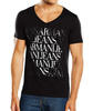 ARMANI JEANS B6H91 Herren Men T-Shirt Kurzarm Logo V-Neck Schwarz Black 