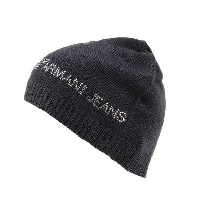ARMANI JEANS Damen Women Winter Mütze Haube Hat Beanie Dunkelblau Navy