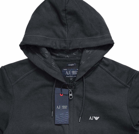 ARMANI JEANS 8N6M84 Herren Men Kapuzenpullover Sweatjacke Hoodie Dunkelblau Navy