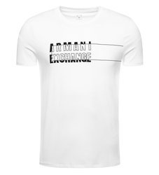 ARMANI EXCHANGE Herren Men T-Shirt Kurzarm Weiß White Slim