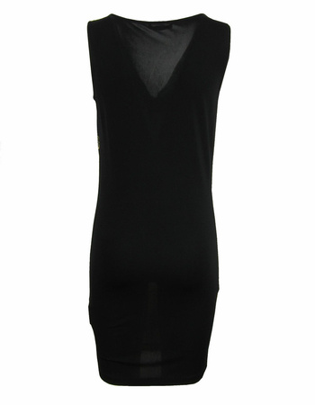 VERSACE JEANS D2HLB489 Damen Women Sommer Kleid Dress Bunt Schwarz Black