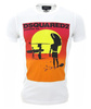 DSQUARED2 S71GD0354 Herren Men T-Shirt Kurzarm Weiß White Made in Italy Slim Fit