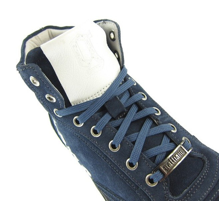 JOHN GALLIANO Herren Men Schuhe High Top Sneaker Shoes Leder Leather Dunkelblau