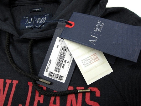 ARMANI JEANS A6M39  Herren Men Kapuzenpullover Hoodie Sweatshirt Blau Navy Logo