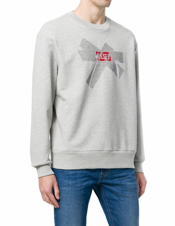 DIESEL S-BAY-SA Herren Men Pullover Sweatshirt Oversized Look Grau