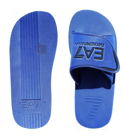 EMPORIO ARMANI EA7 Herren Men Badeschuhe Slipper Sandals Blau Schwarz
