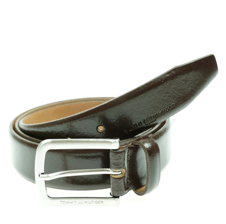 TOMMY HILFIGER Benson Herren Men Gürtel Belt Leder Leather Braun Brown