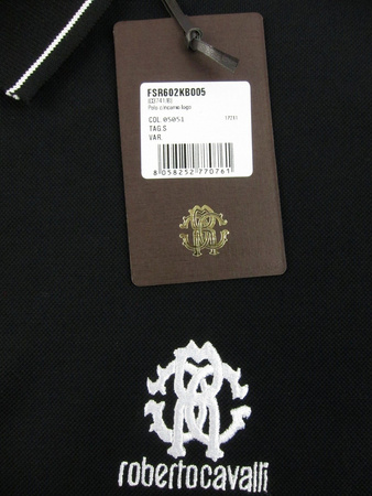 ROBERTO CAVALLI FSR602KB005 Herren Men Poloshirt T-Shirt Schwarz Black