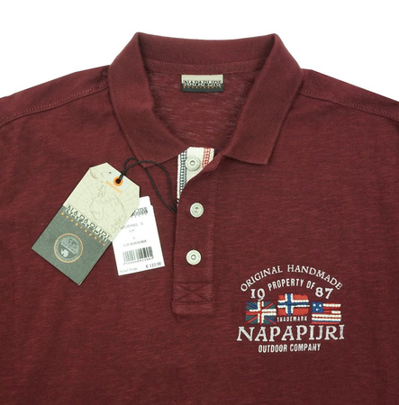 NAPAPIJRI Elm Herren Men Polo Langarmshirt Longsleeve Bordo