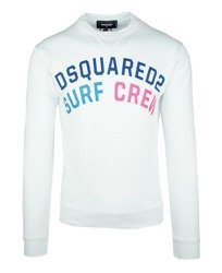 DSQUARED2 S74GU0156 Herren Men Pullover Sweatshirt Weiß White Made in Italy