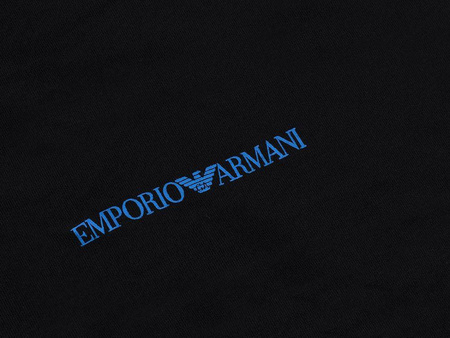 EMPORIO ARMANI Herren Men T-Shirt 2er Pack 2 Stück Figurbetont Schwarz Blau