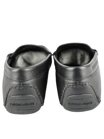 EMPORIO ARMANI Mokassin Herren Men Halbschuhe Shoes Schwarz Black