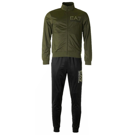 EMPORIO ARMANI EA7 Herren Men Trainingsanzug Tracksuit Jogginganzug Grün/Schwarz
