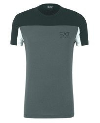 EMPORIO ARMANI EA7 3YPTG7 Herren Men T-Shirt Kurzarm Logo Schwarz/Grau
