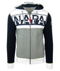 NAPAPIJRI Smu Bufrin Herren Men Kapuzenpullover Hoodie Sweatshirt Grau Grey Weiß