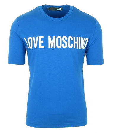 LOVE MOSCHINO Herren Men T-Shirt Kurzarm Blau Blue