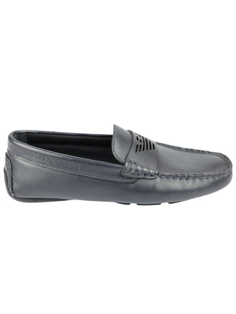 Emporio Armani Herren Men Mokassin Halbschuhe Shoes Dunkelblau Navy