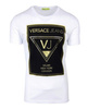 VERSACE JEANS B3GPB768 Herren Men T-Shirt Kurzarm Weiß White Schwarz/Gold Logo