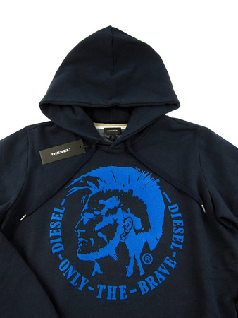 DIESEL Scentyn-S Herren Men Kapuzenpullover Hoodie Sweatshirt Dunkelblau Navy