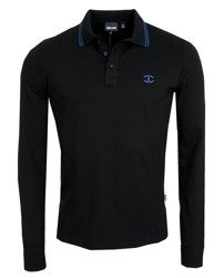 JUST CAVALLI Herren Men Polo Langarmshirt Longsleeve Schwarz Black