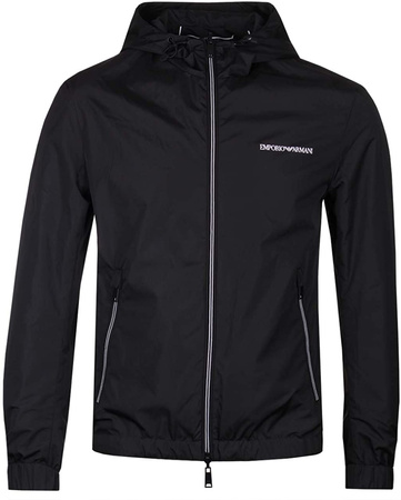 EMPORIO ARMANI Herren Men Wende Jacke Jacket Regen Rain Kapuze Schwarz Black