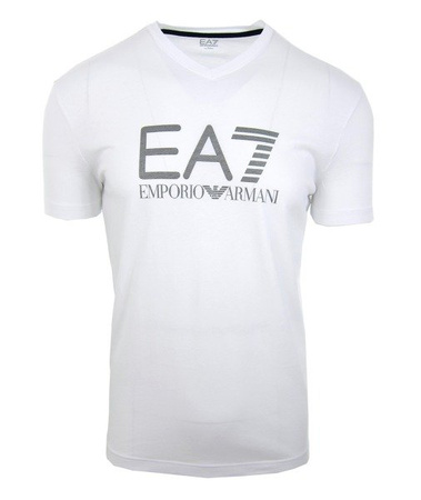 EMPORIO ARMANI EA7 273205 5P237 Herren Men T-Shirt Kurzarm Logo Weiß White VNeck