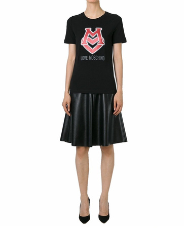 LOVE MOSCHINO Damen Women T-Shirt Kurzarm Schwarz Black Logo