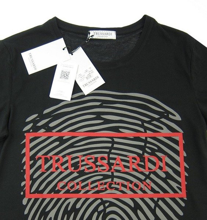 TRUSSARDI Collection M2 Berra Herren Men T-Shirt Kurzarm Schwarz Black Neu New