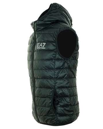 EMPORIO ARMANI EA7 Herren Men Weste Gilet Vest Kapuze Schwarz Black