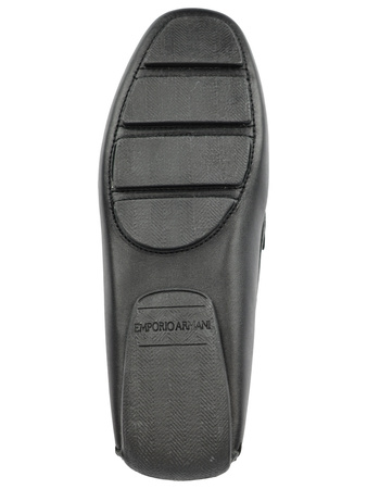 EMPORIO ARMANI Mokassin Herren Men Halbschuhe Shoes Schwarz Black