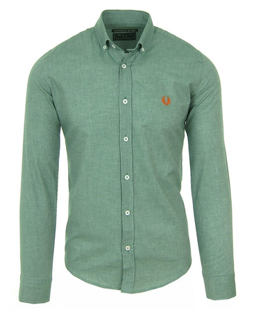 FRED PERRY Herren Men Hemd Shirt Grün Green Made in Italy