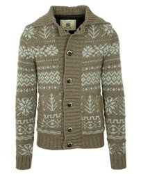 BROOKSFIELD Herren Men Luxuriöse Pullover Strickjacke Braun Brown