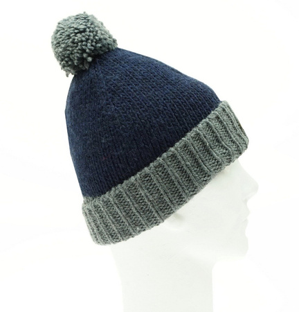 NAPAPIJRI Smu Fairfield  Herren Men Mütze mit Bommel Hat Dunkelblau/Grau