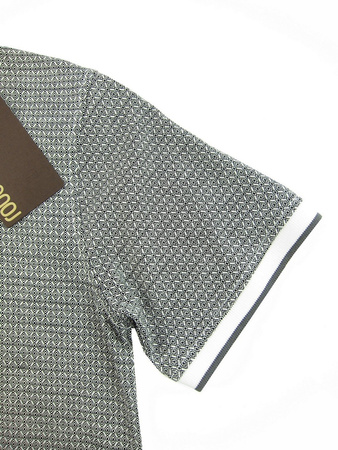 ROBERTO CAVALLI Jacquard Herren Men Polo T-Shirt Poloshirt  Schwarz-Weiß