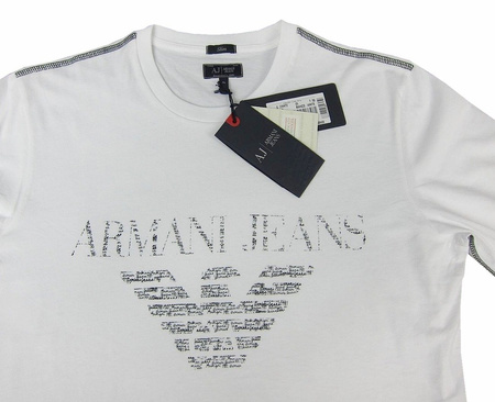 ARMANI JEANS ZMH72 Herren Men Langarmshirt Longsleeve Weiß White