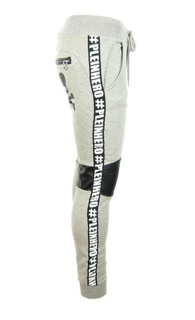 PHILIPP PLEIN "Plein Hero" Herren Men Luxury Sporthosen Jogging Pants Grau Grey